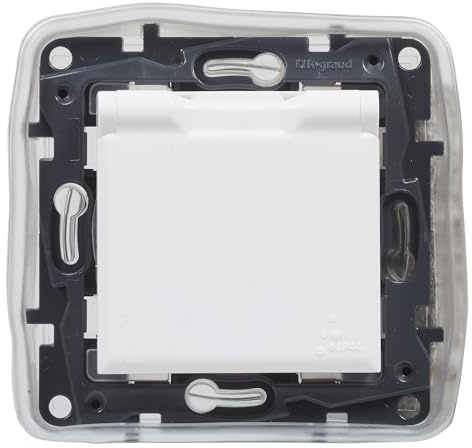 LEGRAND Prise 2P+T 16A IP44 pour installation encastrée, gamme Niloé Step, couleur blanche, 398247
