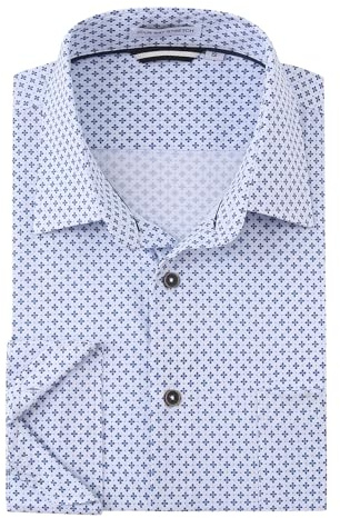 Alex Vando Mens Printed Dress Shirts Long Sleeve Regular Fit Fashion Shirt, White Flower, 3XL