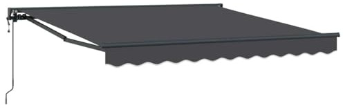 vidaXL Toldo Retráctil Antracita 300 x 250 cm Poliéster y Metal, Toldo Ajustable, Diseño Moderno, Cubierta Resistente, Sombra Retráctil para Jardín y Terraza