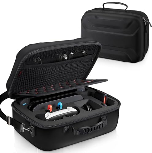 FINTIE Storage Case for Nintendo Switch 2 (2025), Hard Shell Full Protection All In One Travel Carrying Case with 23 Game Card & 2 Micro SD Card Slots, for Switch 2 Accessories Pro Controller (Black)