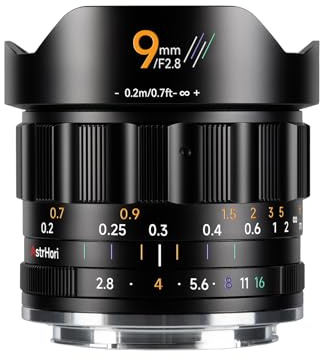 AstrHori 9 mm f/2.8 Objetivo Ultra Gran Angular APS-C Manual para cámara for Canon RF Montura cámaras sin Espejo EOS R, RP, R5, R5C, R6, R6ii, R3, R8