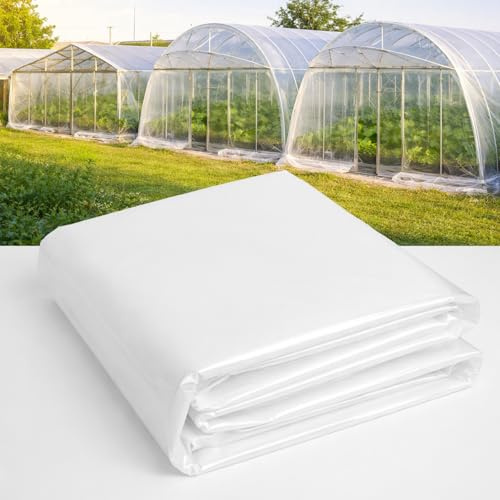 ZSLTLDU 6 Mil Greenhouse Plastic Sheeting, 13x25 FT High Clear Greenhouse Film, Heavy Duty UV Resistant Waterproof Dust Green House Plastic Cover for Garden, Farms, Agriculture
