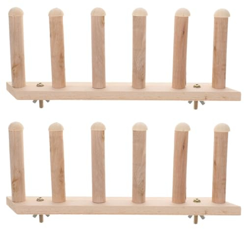 Kichvoe 2 Stück Katzenwandmöbel aus Naturholz 6 stufige Katzenleiter Bruchfestes Katzenregal für Innen Wandmontage Klettertreppe für Wohnungskatzen