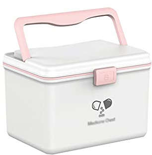 Botiquín de primeros auxilios, Kits de medicina emergencia médica portátiles almacenamiento doméstico caja plástico 12,20 pulgadas(A)