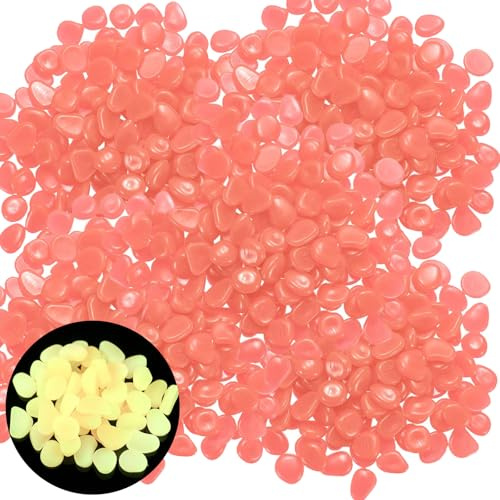 Teouuas 400 Piezas Piedras Luminosas Jardín, Piedras Decorativas, Rojo