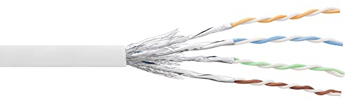 InLine 76499W patchkabel Cat.6 S/FTP (PiMf), vit, AWG27, PVC, CU, 100 m