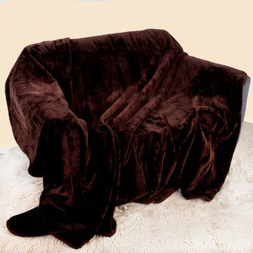 Quality Linen and Towels Chocolate Brown Mink Throw Luxury Soft Plush Large (150cm x 200cm- Suitable for Double Size Bed or 2 Seater Sofa) Sofa Bed Runner Bedspread Blanket