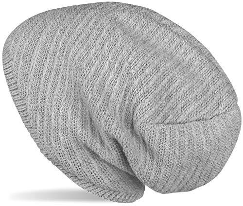 styleBREAKER Unisex stickad mössa med termofleece,Grå