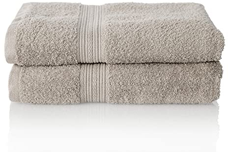ALCLEAR Juego de Toallas de Rizo prémium en 6 Colores y 5 tamaños 2 Toallas de Ducha de 70 x 140 cm, Gris Plata, Oeko-Tex Standard 100
