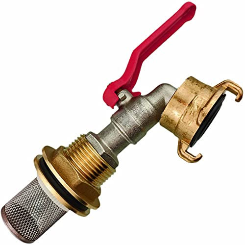 QUALITÄTS Regentonnendurchführung mit Auslaufhahn + Schnellkupplung | passend zu System Geka | ∅ Loch Regentonne 27mm - 43mm > Wunschgröße einfach auswählen >>> Loch Regentonne ca. 34mm