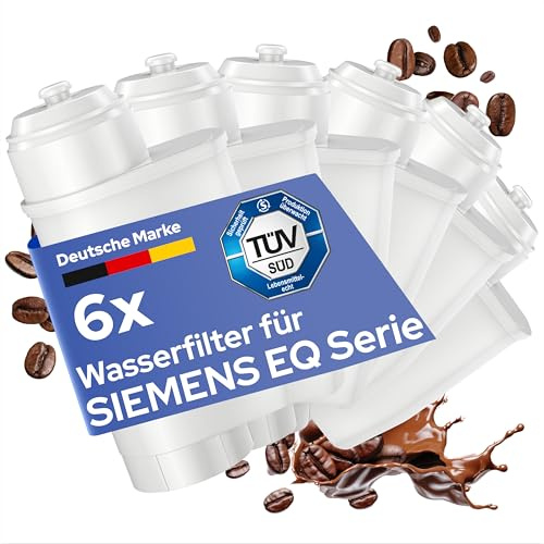 [6er Set] Wasserfilter passend zu Brita Intenza für Siemens EQ Series – für EQ6, EQ9, EQ500 & EQ700 Kaffeevollautomaten – TÜV zertifiziert