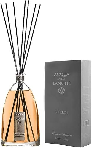Acqua delle Langhe - Profumatore Ambiente Tralci 200ml - Aromatischer Raumduft Diffusor mit Rattanstäbchen - Lang anhaltend, Dufterfrischer für Haus, Made in Italy