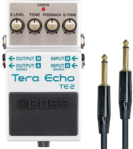 Boss TE-2 Tera Echo Ambient Delay Pedal Effektgerät + keepdrum Klinkenkabel