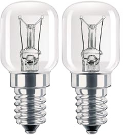 kanta 15W E14 Oven Light Bulb T20 300°C Heat Resistant 220-240V (Pack of 2) Lamp Glob 2200K Warm White
