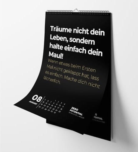 Demotivierender Kalender (Schwarz, A4)