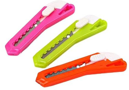 3 Pcs Plastic Letter Openers, Square Head Shape, Random Color, Portable