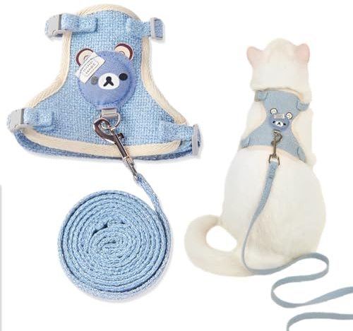 XYTAHDM Arnes Gato, Arnés para Gato Ajustable con Correa de 120cm, Seguridad Arnés de Gato para Pequeño Medio Grande Gato Adulto Cachorros Cat Harness para Caminar Viajes(B, para 3-6kg)