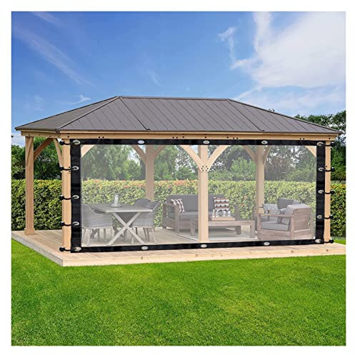 Cortinas transparentes para pérgola para exteriores con ojales, toldo extraíble, pared lateral para patios, jardines y garajes, lona transparente múltiple (4 x 2,5 m)
