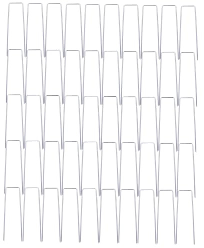 KONTONTY 50 Piezas Clavos Jardín para Fijar Césped Artificial y Membranas Estacas Galvanizadas de Resistente para al Aire