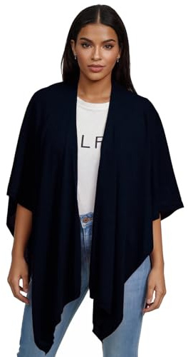 Glamexx24 Poncho Écharpe Femme Toucher Cachemire Cape en Maille Femme Poncho Cardigan Châle pour Printemps et Automne