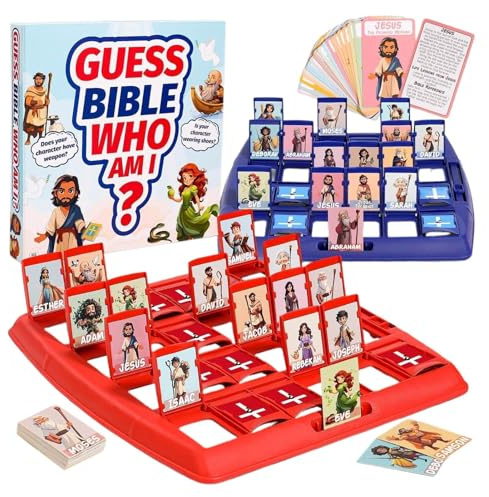 Bibelspel för barn – bibeltecken gissningsspel, 24 interaktiva inlärningsfigurer karaktärer gissning spel 24 figurer Vem är jag bibelspel klassiskt brädspel rolig pedagogisk leksak