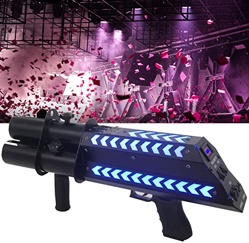 MQDLJSE Máquina lanzadora de Confeti Profesional, máquina lanzadora de Confeti portátil, Luces, Pistola eléctrica para Fiestas, Clubes, Bodas, Bares, cumpleaños de Año Nuevo, Chorro electr
