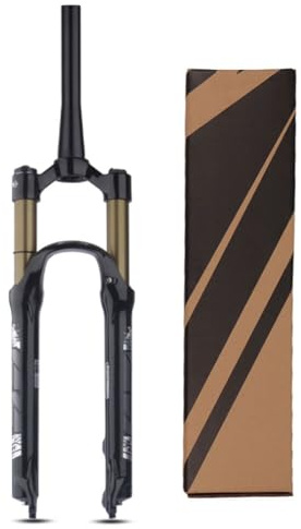 FKXSXAZ Fjädergaffel med 120 mm fjäderväg, 26/27,5/29 tum, 1 1/8 tum magnesiumlegering, 9 mm axel, manuell låsning/kronlås för mountainbikes
