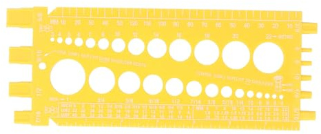 Kadimendium Strumento Multifunzionale per Dimensioni Bulloni e Misuratore di Filettatura Materiale ABS Ad Alta Durezza per la Costruzione e la Riparazione di Macchine (Giallo)