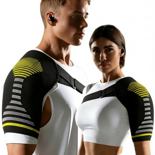 YTBAB Shoulder Support Brace for Men & Women Orange for Discomfort Relief & Muscle Relaxation, Easy to Wear & Remove Yellow (L/XL)
