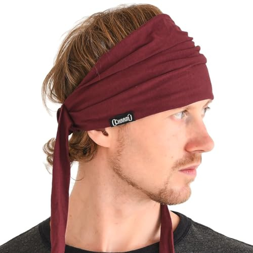 Stirnband Herren Damen Bandana, Kopftuch, Haarband Dekorative Bänder, Schweißband Japanisch Mode, Zubehör Für Pirat Ninja Weinrot