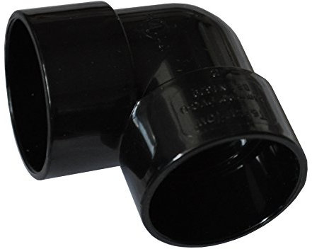 Solvent Black 40mm (43mm) Waste Pipe 90 Degree Knuckle Bend - Pack of 2