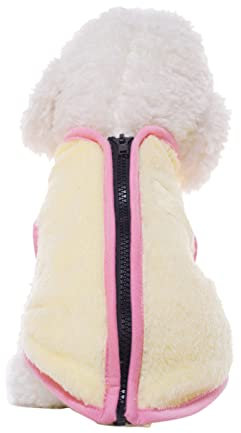 Hundepullover Haustier Hund Herbst/Winter Kleidung Warmer Samt Weich Hoher Kragen Reißverschluss Weste Haustier Kleidung Großer Hund Kleiner Hund Hundepullover Für Chihuahua (White, S)