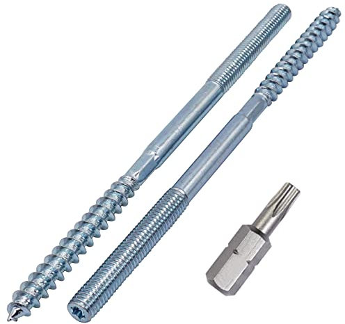 SKIR'CO (4 piezas) Pernos colgantes M8 x 180 mm, Tornillos de espiga de rosca de doble extremo, Pernos de doble cabeza