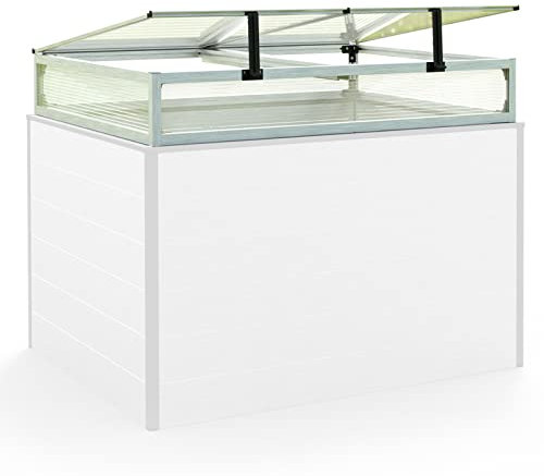 Châssis de Jardin en Aluminium / Plaques Double paroi Serre pour Plantes pour Jardin, Balcon, fenêtre de Toit avec Ouverture, résistant aux UV et aux intempéries, 77 x 119 cm