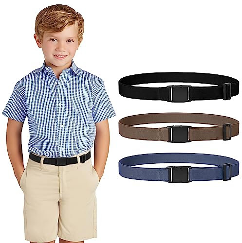 WERFORU Kinder Verstellbarer Elastischer Gürtel für Jungen Mädchen und Kleinkinder Nickel freie Stretch Gürtel mit Plastikschnalle für Hosen Jeans