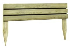 Wooden Garden Edging with Slats, 15 cm Height, 34 cm Depth (1)