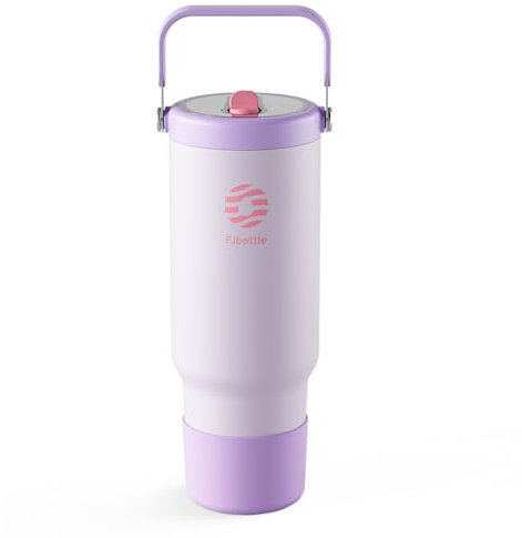 Fjbottle Taza térmica con Pajita 1200ML - Antifugas Botella Agua Acero Inoxidable Sin BPA - Vaso Termo cafe Tumbler