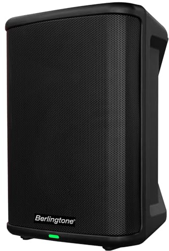 Berlingtone 8-Inch 500W Powered PA Speaker System, USB Port, Portable Loud DJ Speaker, TWS, Mic/Guitar Connection, Built-in Rechargeable Battery for DJ, Party, Meeting, Church, Karaoke, Musicians