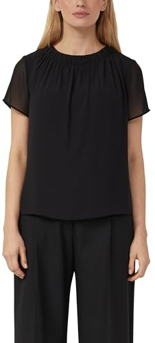 s.Oliver BLACK LABEL 2177690 Blusa in Chiffon Manica Corta, 9999, 48 Donna