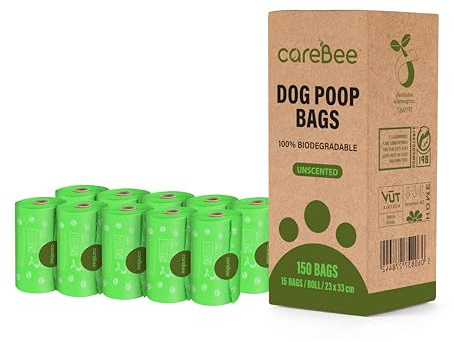 Carebee Dog Poo Bags, 150 Leak-Proof Extra Thick Refill Rolls, Unscented & Durable Waste Bags for Dogs, Easy to Use & Eco-Friendly