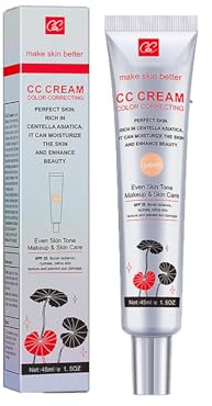 Centella Asiatica CC Cream,Base Di Crema Idratante CC Con Centella Asiatica,Protezione Solare,Per Tutti I Tipi Di Pelle,45ML