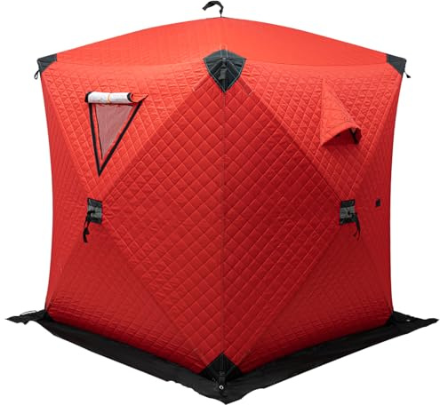 Tienda de campaña para sauna para pesca en hielo, robusta tienda de pesca en hielo con bolsa de transporte, ideal para camping de invierno, pesca y aventuras al aire libre, 145 x 145 x 165 cm