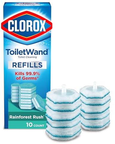 Clorox ToiletWand Toilet Cleaner Refills, Toilet brush, Rainforest Rush, 10 Ct