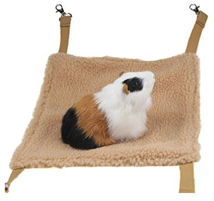 emours Small Animal Hammock Hamster House Hanging Bed Cage Toys for Mice Rats Ferret Chinchilla and More, Brown
