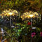 Solari Esterno Giardino Lampade, 2 pack 120 led Solari Fuochi-artificio Luce Decorative Illuminazione,Luci Scintillio Fate Luci Decorative di Illuminazione per Aiuola,Feste, Giardino,Vaso,Casa（caldo）
