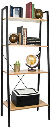Wistows 4 Tier Ladder Shelf Display Cabinet Bookshelf Unit (Light Oak)