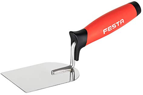 Truelle plate 12,7 x 10,2 cm pour maçonnerie, mastic, briques et mortier, ciment, coulis ou ensemble fin, construction robuste en acier inoxydable avec poignée antidérapante, style européen