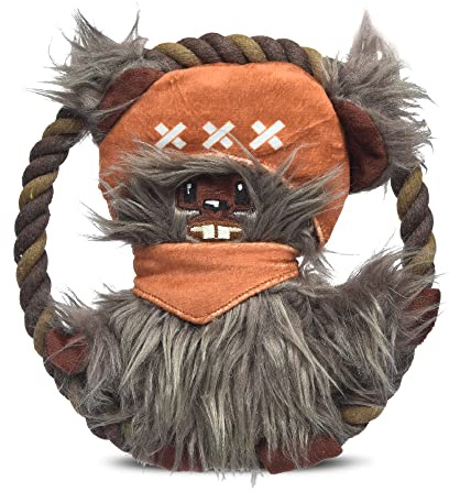 Star Wars Hundleksak Ewok plyschrep frisbee hundleksak | plysch Star Wars pipig hundleksak | bedårande leksaker för alla hundar, officiell hundleksaksprodukt från Star Wars för husdjur