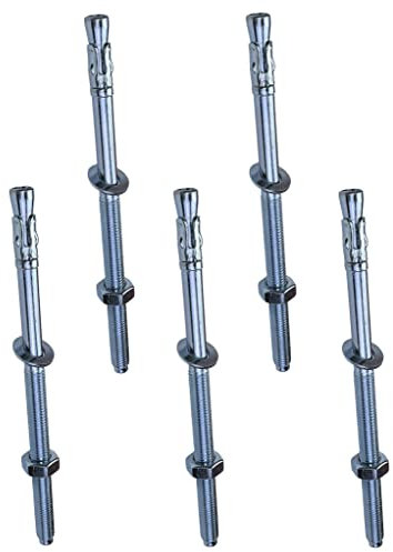 AERZETIX - C54027-5x Boulon Vis d’ancrage filetage long, Goujon à expansion - M10x180mm - en acier zingué - pour béton, pierre