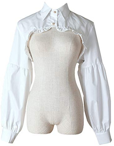 Elegtiskas Abnehmbare Dickey-Bluse mit falschem Kragen und halbem Hemdblusenkragen